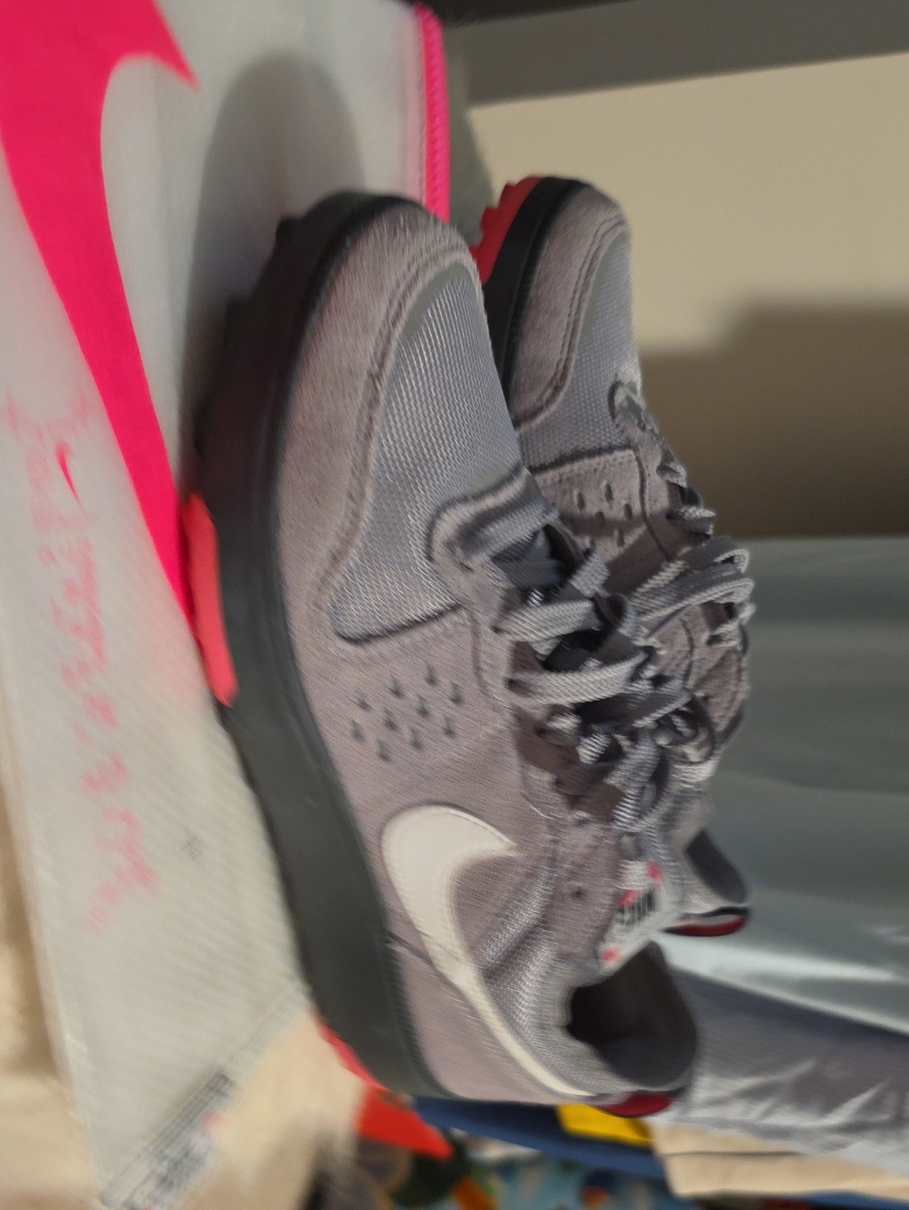 Nike Grey and Hot Pink Trainers